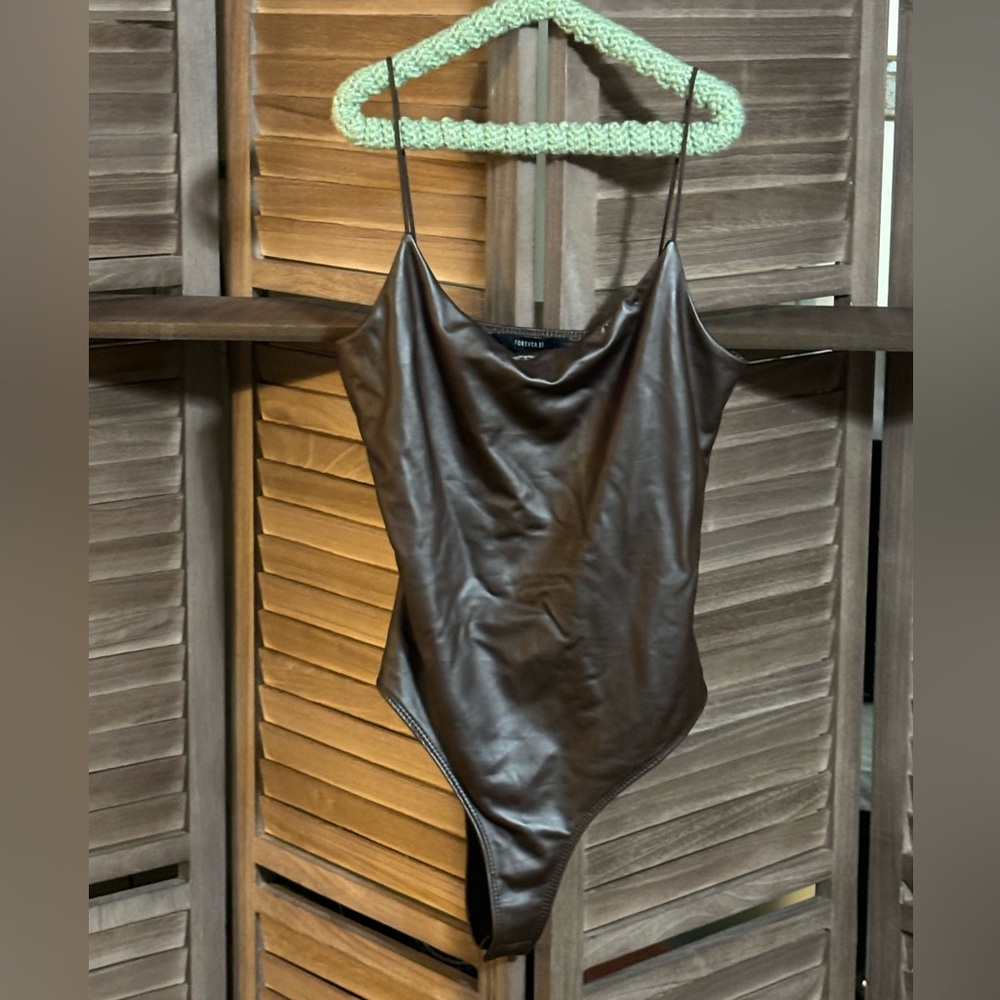 Faux Leather Bodysuit